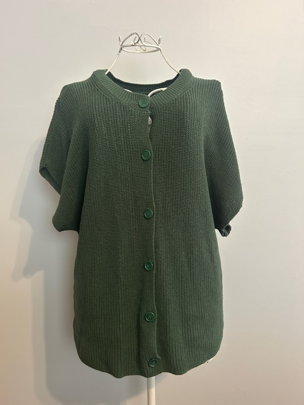 Lane Bryant Deep Green Ribbed Knit Cardigan